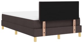 Cama Box com Colchão Castanho Escuro 120x200 cm Tecido