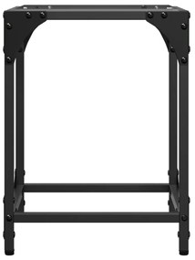 Mesa de centro c/ topo em vidro transparente 30x30x40 cm aço