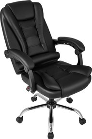 Cadeira de Escritório Executiva, 66 x 59-98 x 108-118 cm, Ajustável e Reclinável, Preto