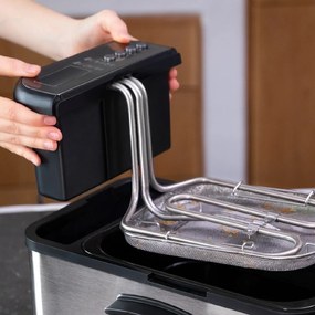 Fritadeira com óleo CleanFry Luxury 3000 de 3,2 litros, 2400 W, aço inoxidável, 5 programas pré-estabelecidos, filtro OilClean