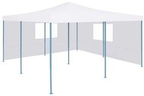 vidaXL Tenda dobrável com 2 paredes laterais 5x5 m branco