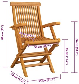 Cadeiras de jardim c/ almofadões pretos 8 pcs teca maciça
