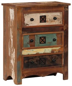 vidaXL Armário de gavetas 60x30x75 cm madeira recuperada maciça