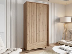 Roupeiro Comfivo Romtori, Carvalho Artisan, 180x92x40cm, 58.9 kg, Portas para roupeiro: Com dobradiças