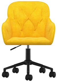 Cadeiras de jantar giratórias 2 pcs veludo amarelo