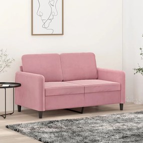 Sofá de 2 lugares veludo 120 cm rosa