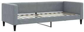 Sofá-cama c/ gavetão e colchões 80x200 cm tecido cinzento-claro