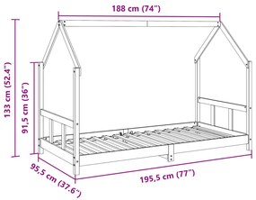 Estrutura de cama para crianças 90x190 cm pinho maciço