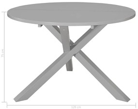 Mesa de jantar 120x75 cm MDF cinzento