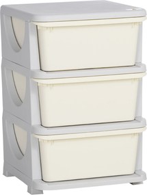 HOMCOM Organizador Brinquedos Crianças 3 Gavetas Arrumação Versátil para Brinquedos Roupas Livros 37x37x565 cm Bege | Aosom Portugal