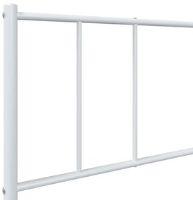 Estrutura de cama com cabeceira 75x190 cm metal branco