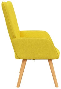 Poltrona de descanso tecido amarelo mostarda