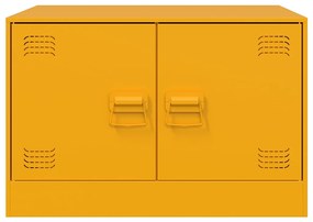 Mesa de centro 67x50x44 cm aço amarelo mostarda