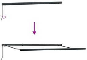 Toldo retrátil 4x3 m tecido e alumínio antracite e branco