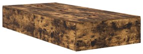 Estrutura de Cama Armazenamento Carvalho Fumado 90x190 cm