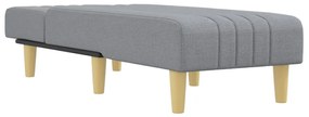 Chaise longue tecido cinzento-claro