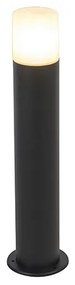 Candeeiro de exterior preto com cúpula opala branca 50 cm - Odense Moderno