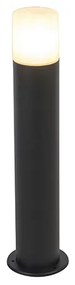 Candeeiro de pé alto preto abajur branco translúcido 50cm - ODENSE Moderno