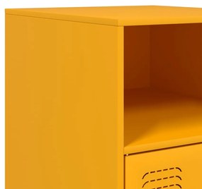 Mesa de cabeceira 34,5x39x62 cm aço amarelo mostarda