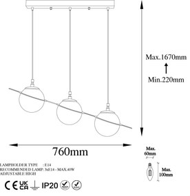 Chandelier Hug – Dourado – 76x167x17 cm