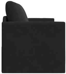 Sofá Cama 2-em-1 Preto 124x204x61 cm Veludo