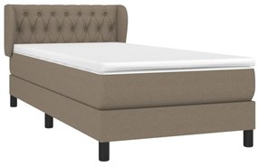 Cama com molas/colchão 90x200 cm tecido castanho-acinzentado