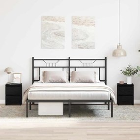 Camas de cabeceira vidaXL com gavetas 2 pcs Carvalho Preto 30x30x40 cm
