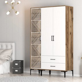 ****  
Roupeiro Kumsal PT – Nogueira/Branco – 120x47,5x201,4 cm

**