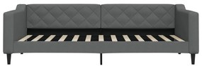 Sofá-cama com gavetão 90x200 cm tecido cinzento-escuro