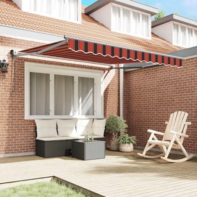 Toldo Retrátil Automático Laranja e Marrom 300 x 250 cm