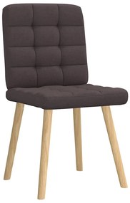 Cadeiras de jantar 4 pcs tecido castanho-escuro