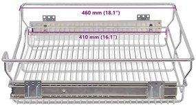 Cestos de arame extraíveis 2 pcs 600 mm prateado