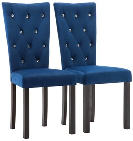 Cadeiras de jantar 2 pcs veludo azul-escuro