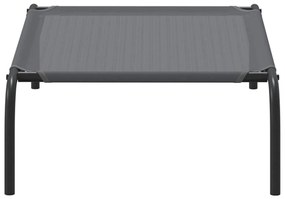 Cama para cães elevada 90x50x20 cm Textilene e aço cinzento