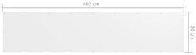 Tela de varanda 90x400 cm tecido Oxford branco