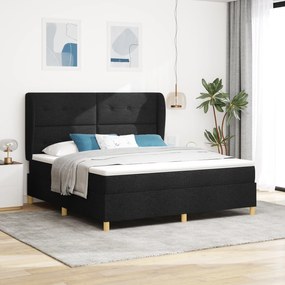 Cama Box com Colchão vidaXL Preto 180x200 cm Têxtil