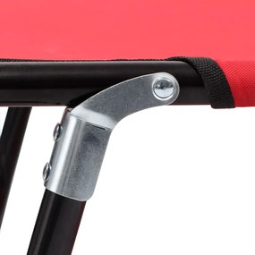 Espreguiçadeira/cama dobrável aço vermelho
