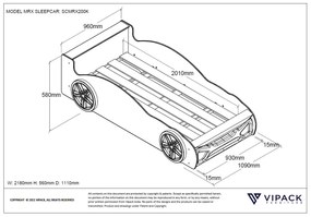 Cama Carro de Criança MRX Preto