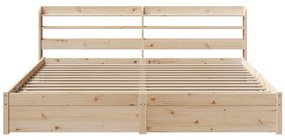 Estrutura de cama com cabeceira 180x200 cm pinho maciço