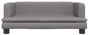 Sofá infantil 80x45x30 cm couro artificial cinzento
