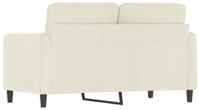 Sofá de 2 lugares veludo 120 cm cor creme