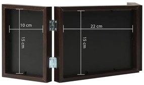 Moldura com três dobras 22x15 cm+2x(10x15 cm) castanho-escuro