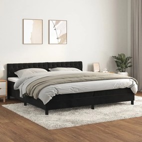 3141505 vidaXL Cama com molas/colchão 200x200 cm veludo preto