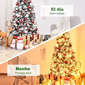 Árvore de Natal de 1,8 m com 600 ramos e 250 luzes LED Ideal para decoração de Natal Branca