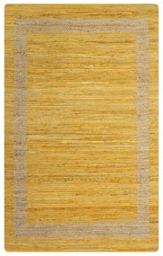 vidaXL Tapete artesanal em juta amarelo 80x160 cm