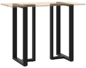 Pés de mesa de bar em forma de T, 2 peças, preto, 60x35x(110-111) cm,
