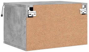 Mesas de cabeceira de parede c/ luzes LED 2pcs cinzento cimento