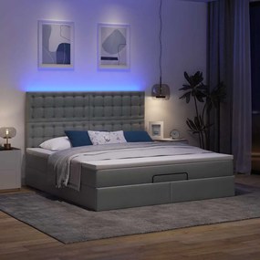 Estrutura de cama otomana com colchão 180x200cm cinzento escuro