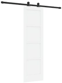 Porta Deslizante com Conjunto de Ferragens Branca 61x198,5 cm Madeira