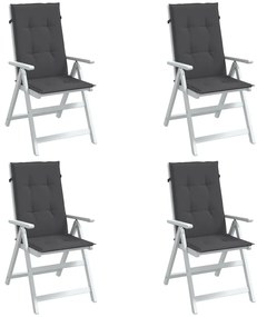 vidaXL Almofadões para cadeiras altas 4 pcs mesclado tecido antracite